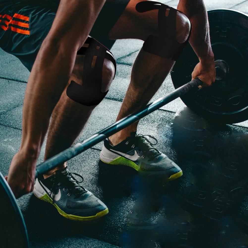 Предварительно вырезанная кинезиологическая лента для бедра колена