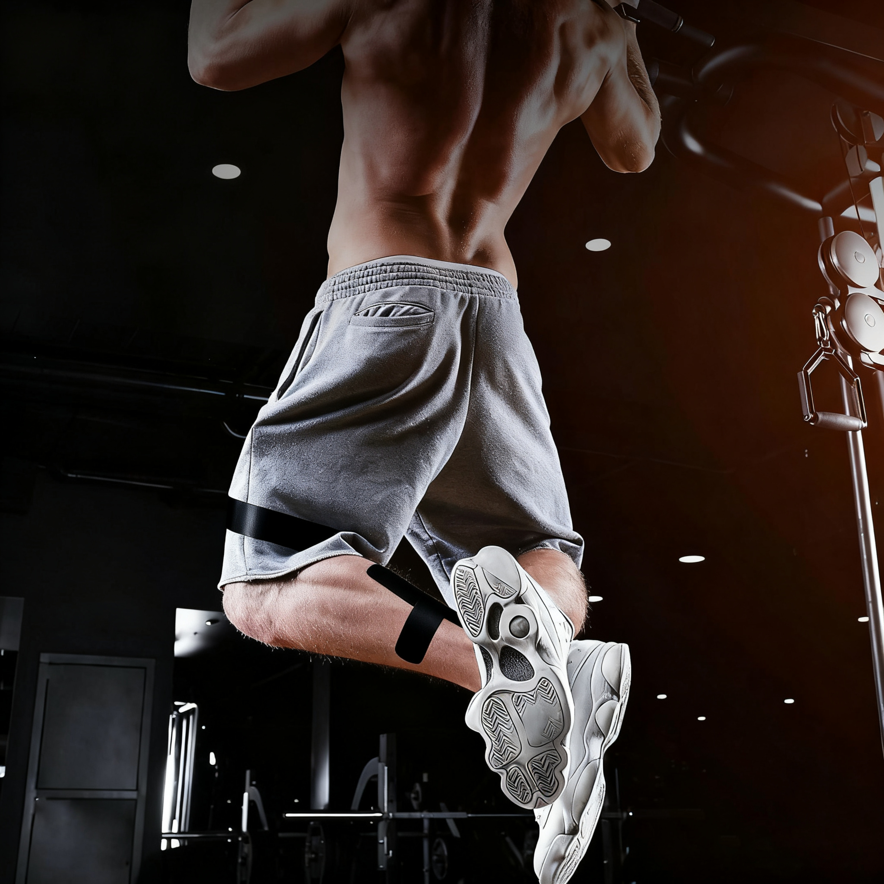 Предварительно вырезанная кинезиологическая лента для голени голени.