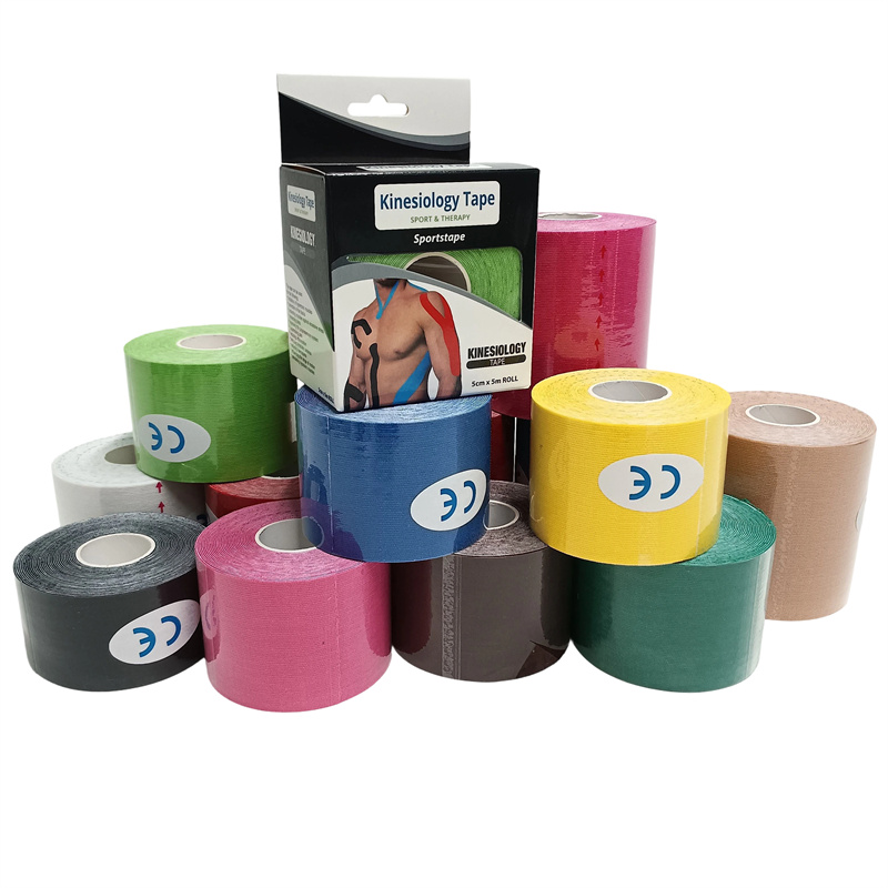 Профессиональный портативный портативный 100% гипоаллергенный кинезиологический тейп без латекса в упаковке